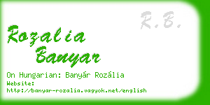 rozalia banyar business card
